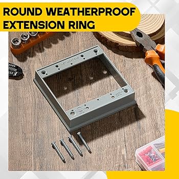 Juexica 2 Set 2 Gang Weatherproof Extension Ring Gray Double